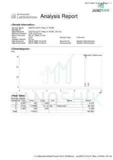 Janoshik HPLC lab report for Retatrutide (20mg), ReVICO Labs