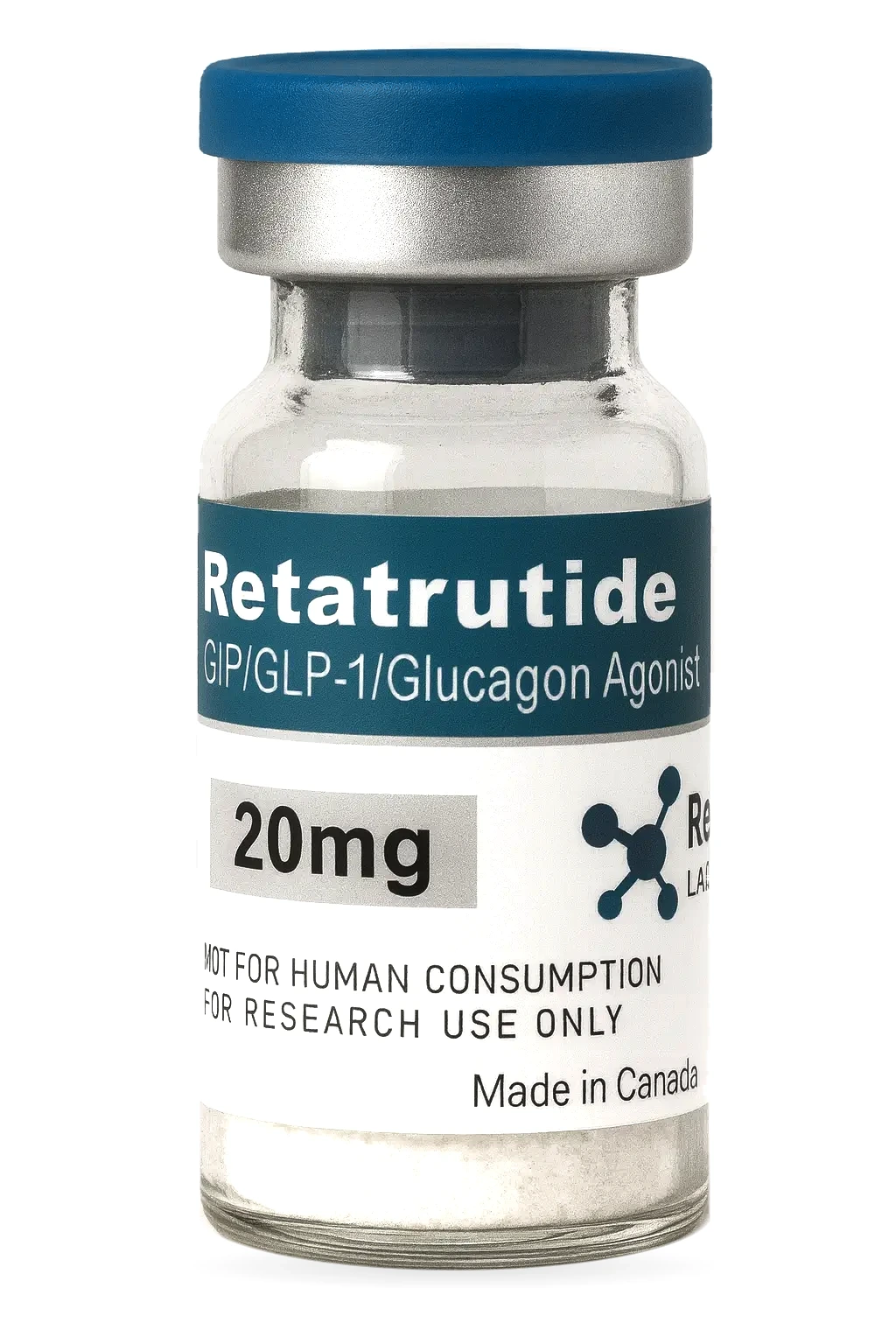 Retatrutide (20mg) 1 Retatrutide (20mg) research peptide vial