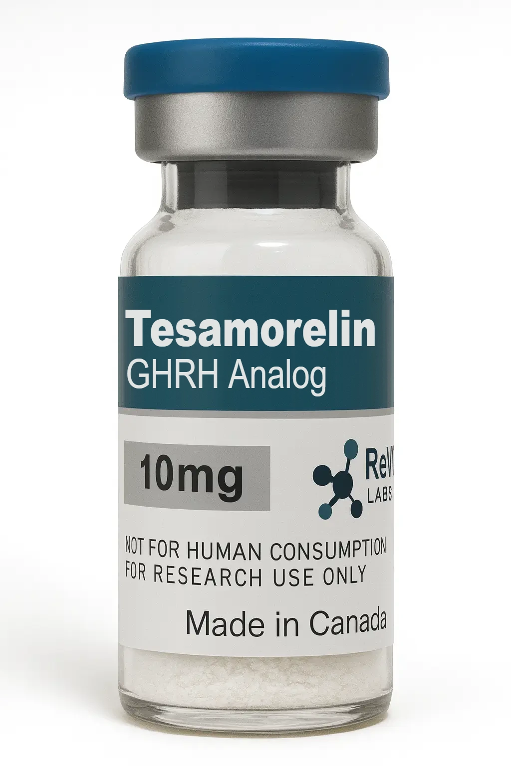 Tesamorelin (10mg) 1 Tesamorelin (10mg) research peptide vial