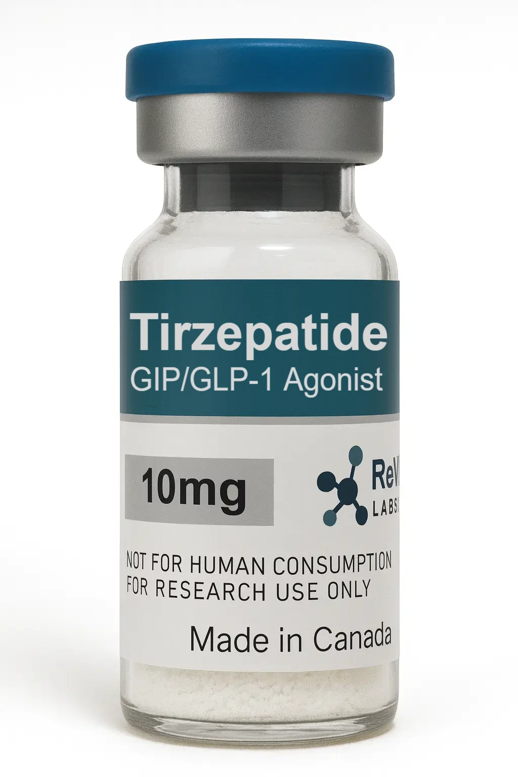 Tirzepatide (10mg) 1 Tirzepatide 10mg research peptide vial – ReVICO Labs